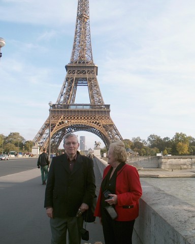 Mum, Dad and the Eiffel Tower.