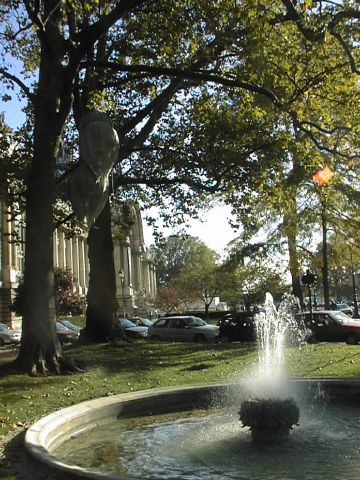 Autumn sculpture with fountain