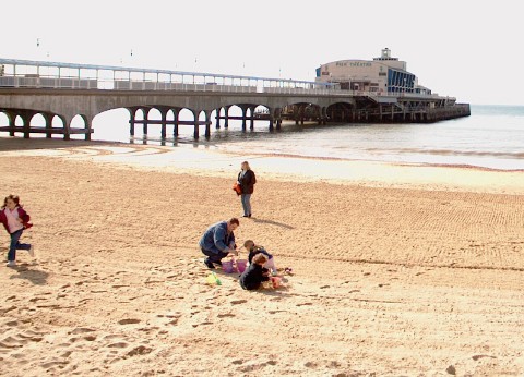 Sand castles on Bournemouth sea front